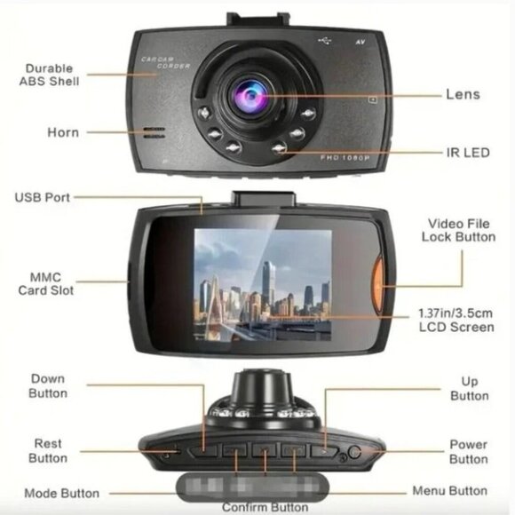 G314 HD 1080P Dash Cam (PREMIUM) for Cars 2.7" LCD and Night Vision - Picture 2 of 4